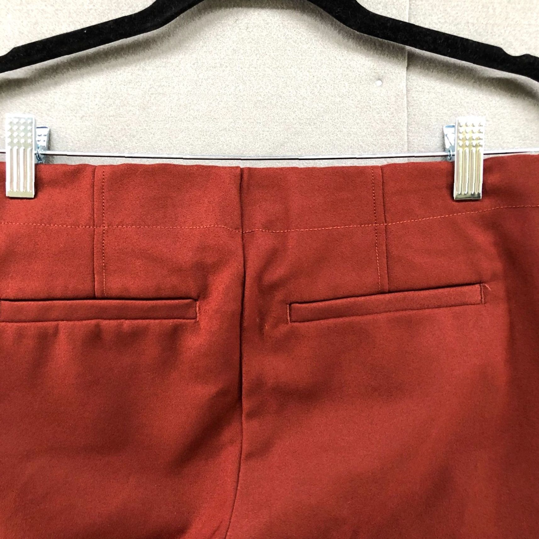 Vintage Ecru Dress Pants Womens Size 2 Skinny Pull On Slim Stretch Brown Flat Front Cotton Blend Dress Pants Women Size 26" / US 2 / IT 38 - 5 Thumbnail
