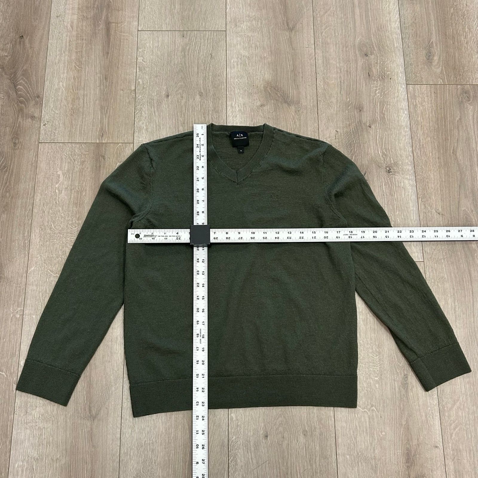 Armani Exchange Armani Exchange V-neck knit sweater Green Size Youth XL B19 Size US XL / EU 56 / 4 - 2 Thumbnail