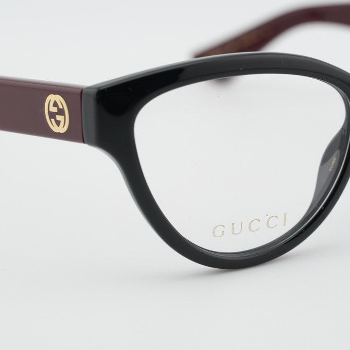 Gucci Gucci GG1581O 005 Eyeglasses Black 55mm Cat Eye Frame Size ONE SIZE - 6 Thumbnail