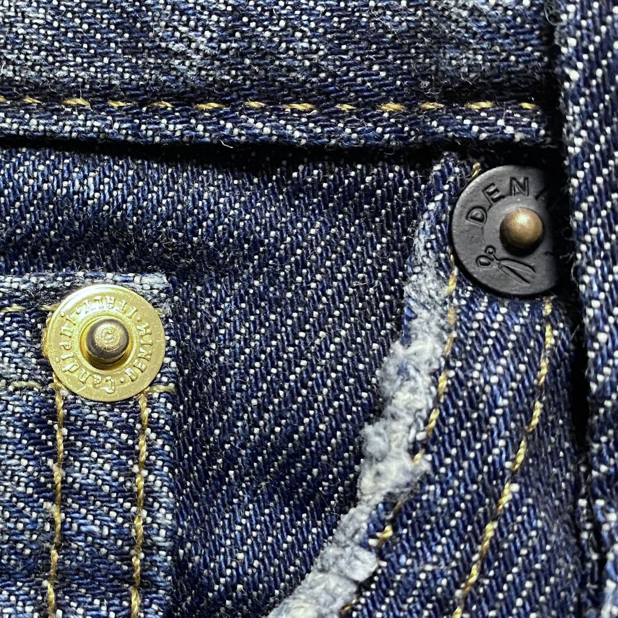 DENHAM Razor Washed Distressed Patchwork Stitched Fringed Torn Size US 30 / EU 46 - 14 Thumbnail