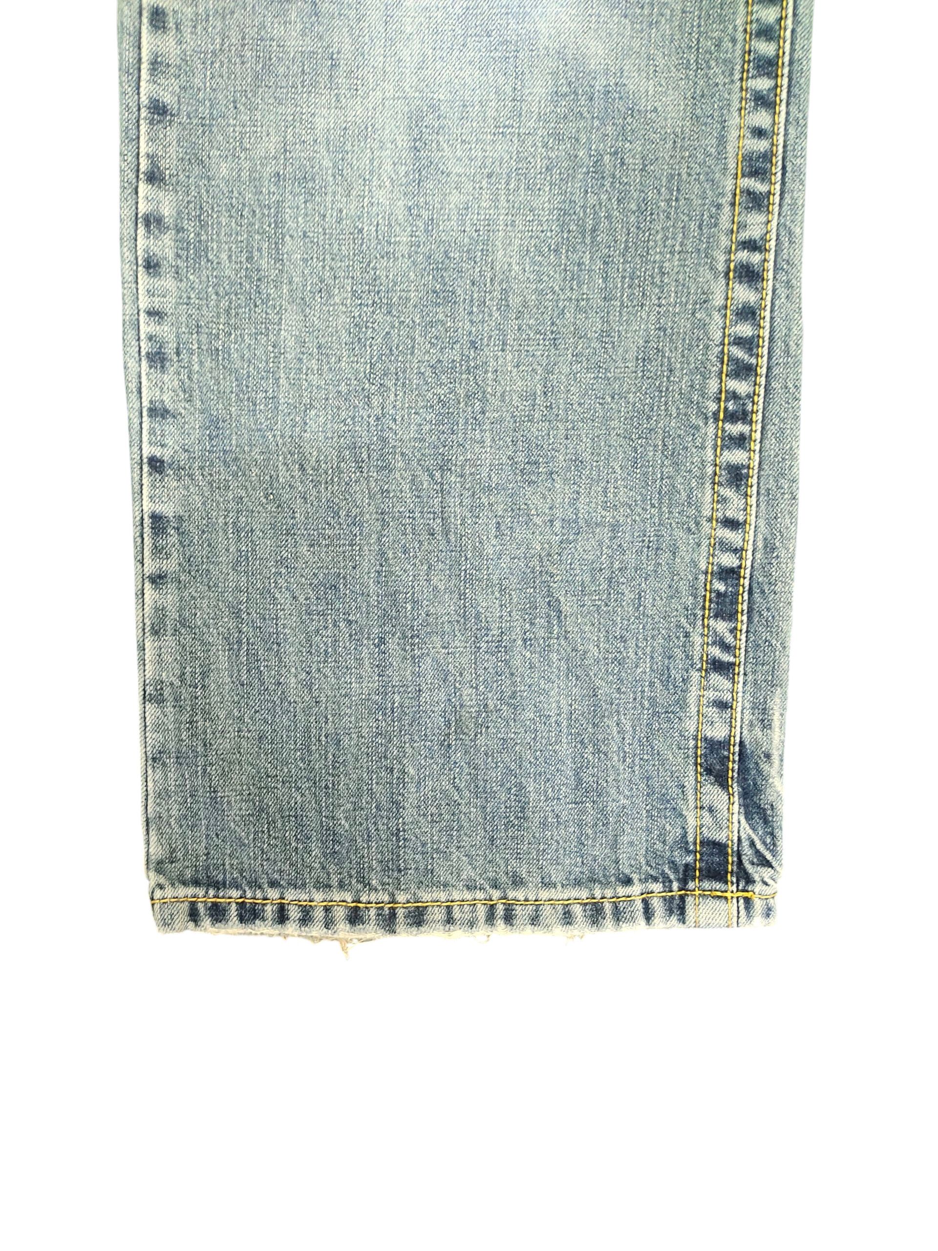Artful Dodger Vintage Request Embroidered Distress Loose Denim Jeans Size US 34 / EU 50 - 7 Thumbnail