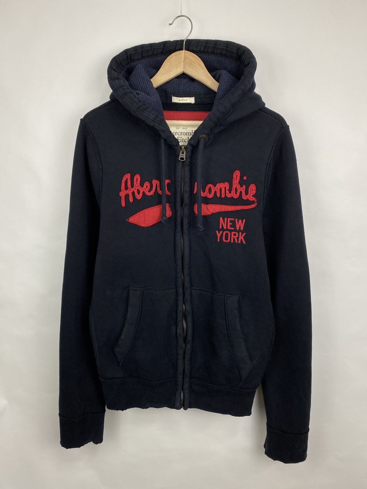 Abercrombie & Fitch 🇺🇸 Y2K Abercrombie Fitch New York Thrashed Hoodie Opium Style Size US XL / EU 56 / 4 - 3 Thumbnail