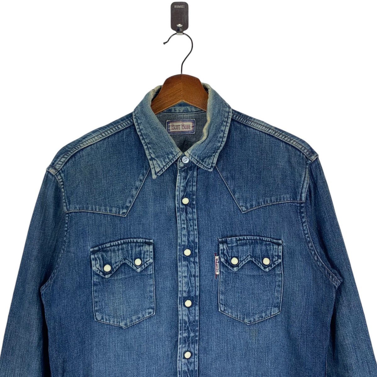 Blue Blue Japan × Indigo × Japanese Brand Vintage Blue Blue Japan Western Denim Snap Button Shirt Size US M / EU 48-50 / 2 - 4 Thumbnail