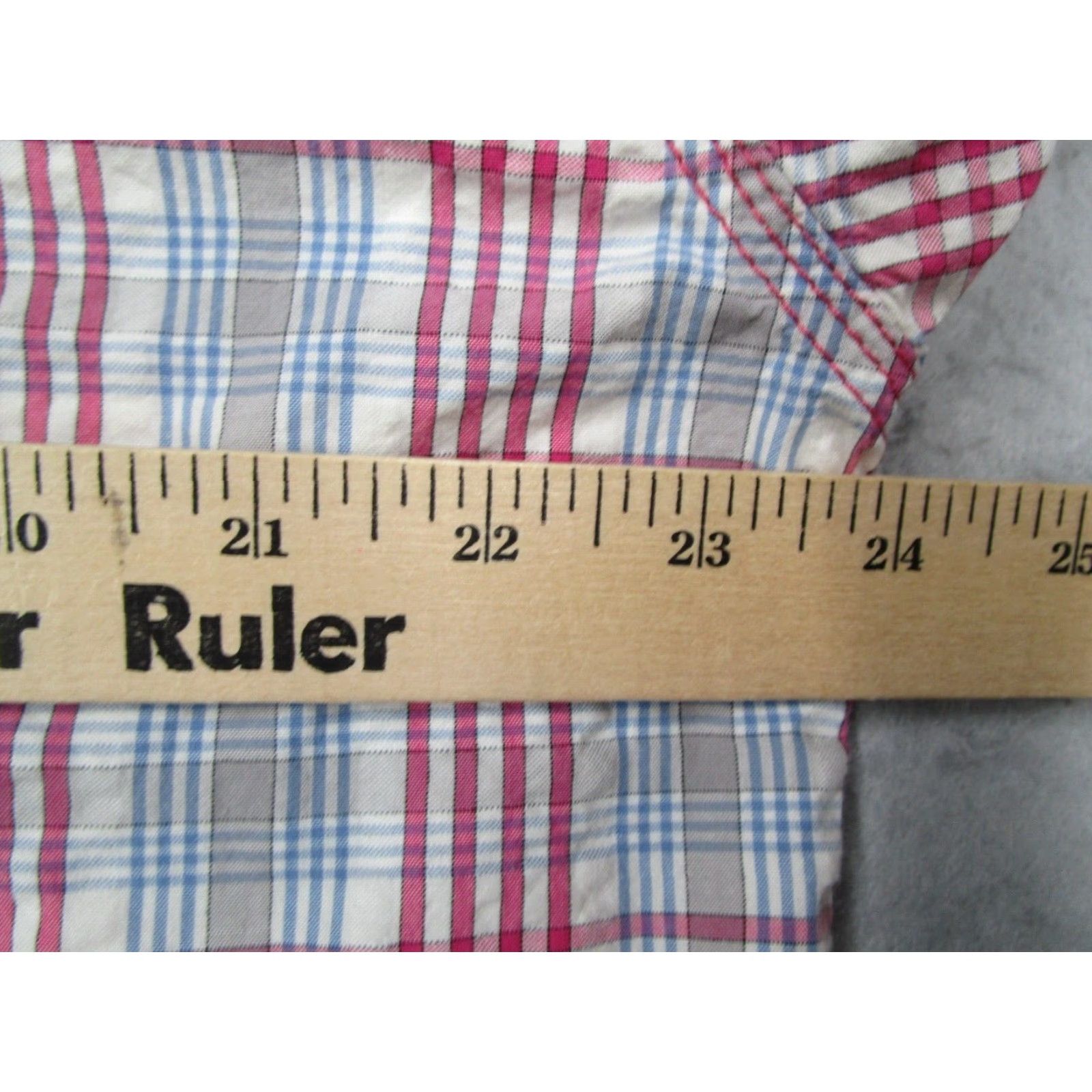 French Connection French Connection Men's Pink Check Short Sleeve Button-Up Shirt XL Casual Business Travel Workwear Cotton Size US XL / EU 56 / 4 - 7 Thumbnail
