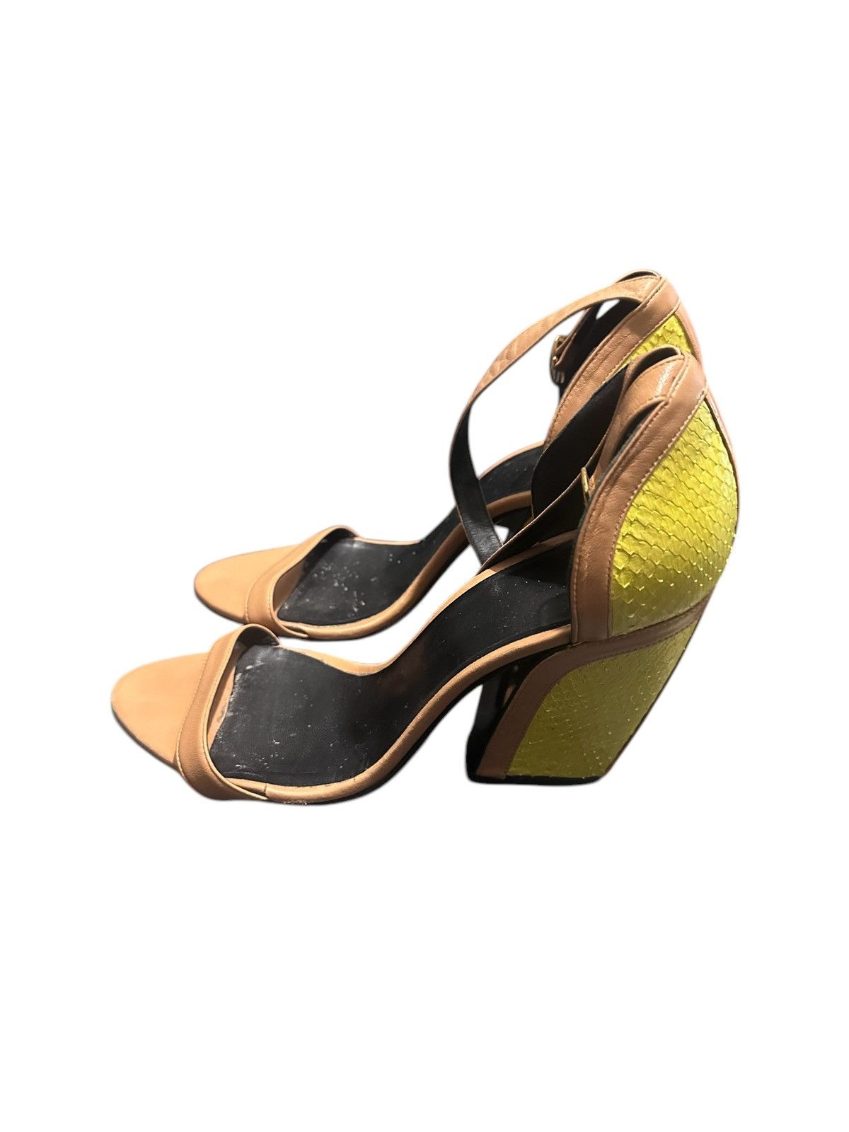 Pierre Hardy Neon Sandals Heel Shoes in Beige, Women's (Size 7.5)