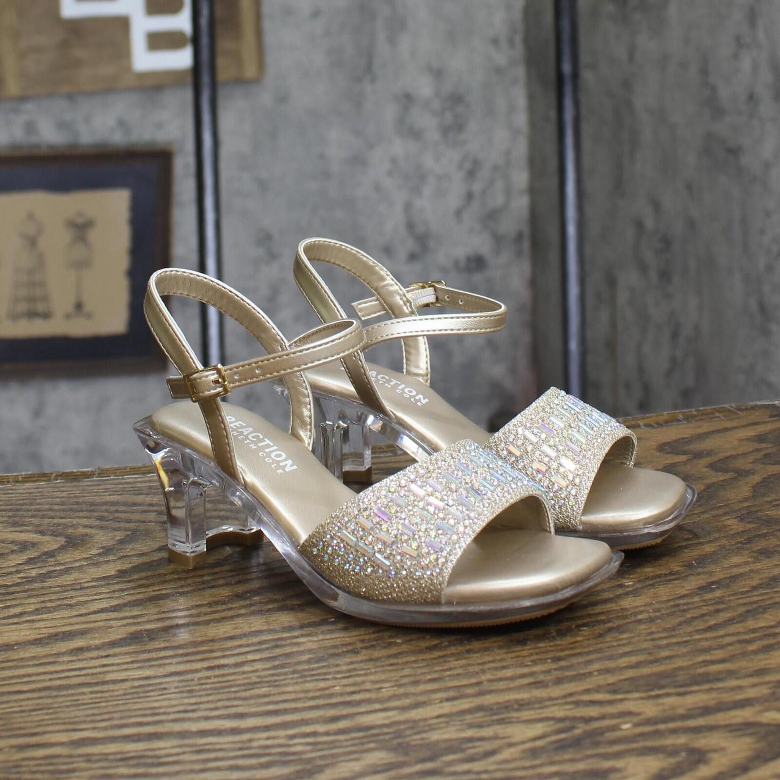 Other Nwt Kenneth Cole Reaction Block Heel Sandals Gold Yellow 12 Size US 5 / EU 37 - 1 Thumbnail