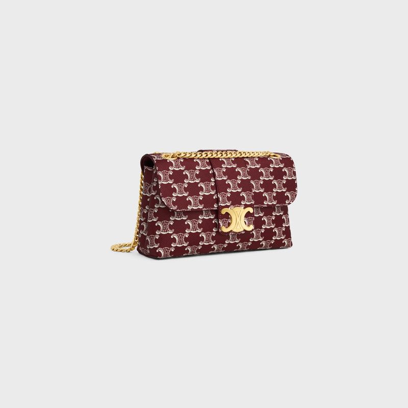Celine o1w1db10326 116592FYR Size:OS/Victoire Bag in Burgundy/White Size ONE SIZE - 2 Thumbnail