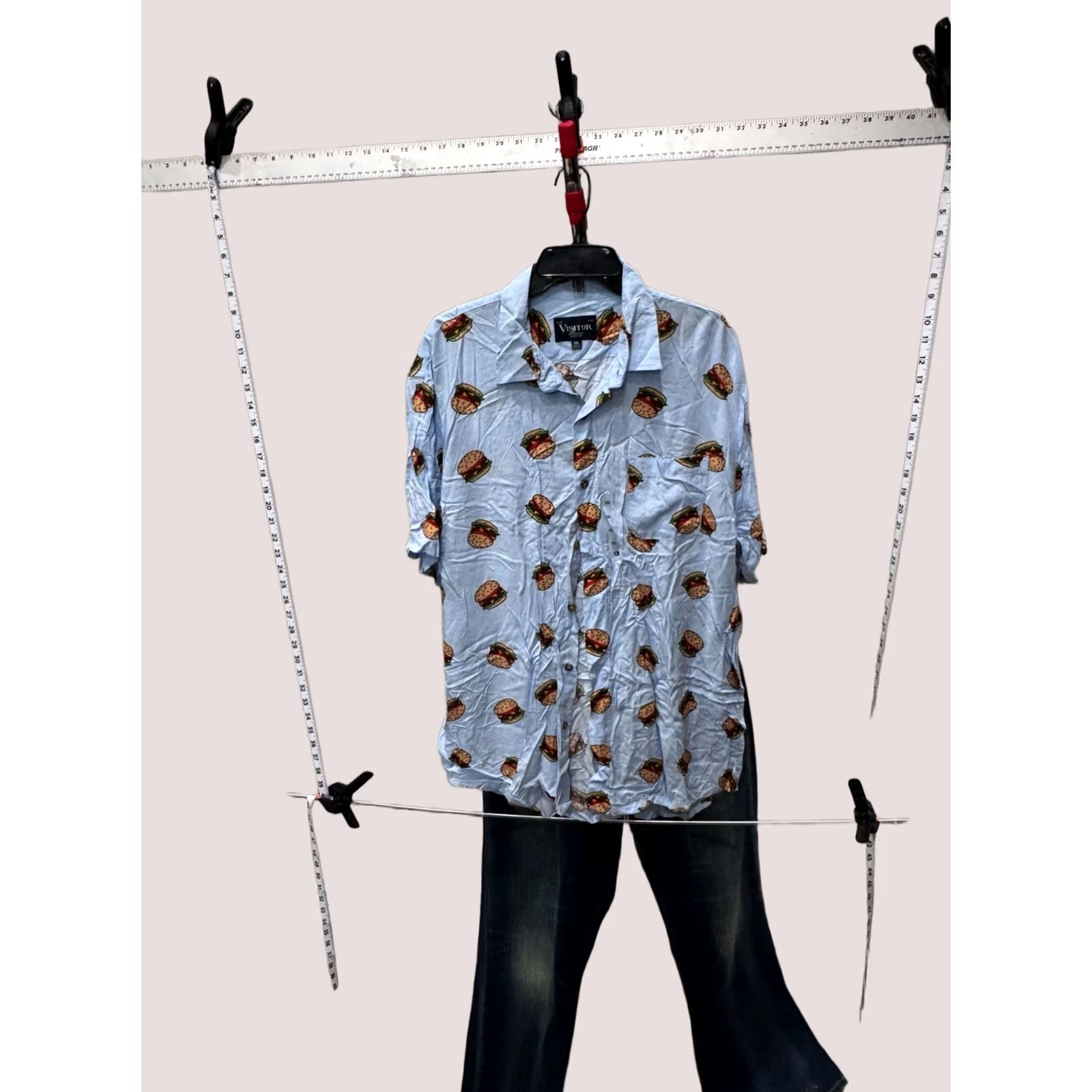 Vintage Visitor Hamburger Print All Over SHORT SLEEVE BUTTON UP SHIRT 2XL XXL Size US XXL / EU 58 / 5 - 1 Thumbnail