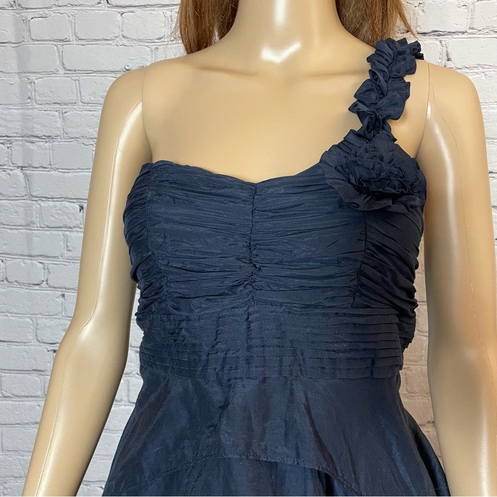 Other Miss Minuet Cotton Silk One Shoulder Blue Mini Dress Size S Size S / US 4 / IT 40 - 8 Thumbnail