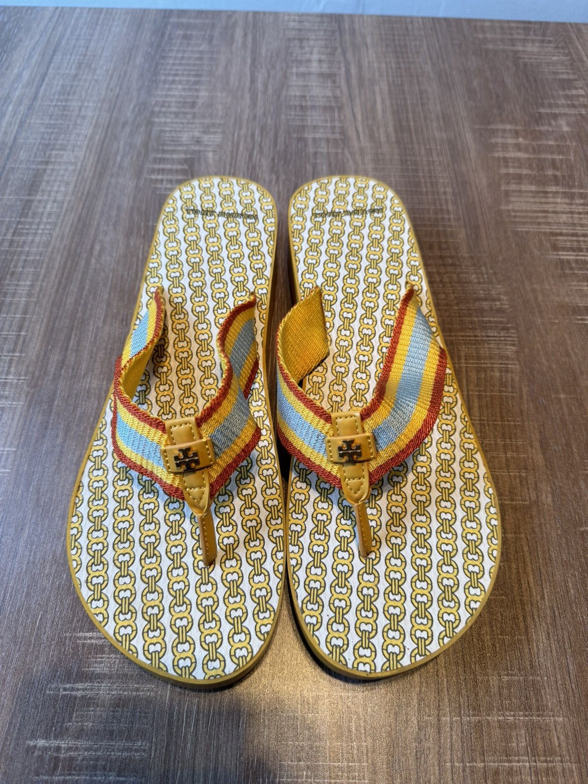 Tory Burch Tory Burch logo yellow Platform Flip Flops size 12 Size US 12 / IT 42 - 5 Thumbnail