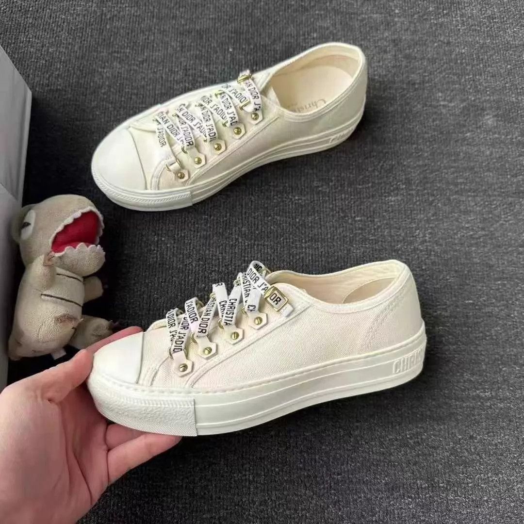 Dior Dior White Laces Logo Canvas Sneaker 35 (New, Box) Size US 4.5 / IT 34.5 - 2 Thumbnail