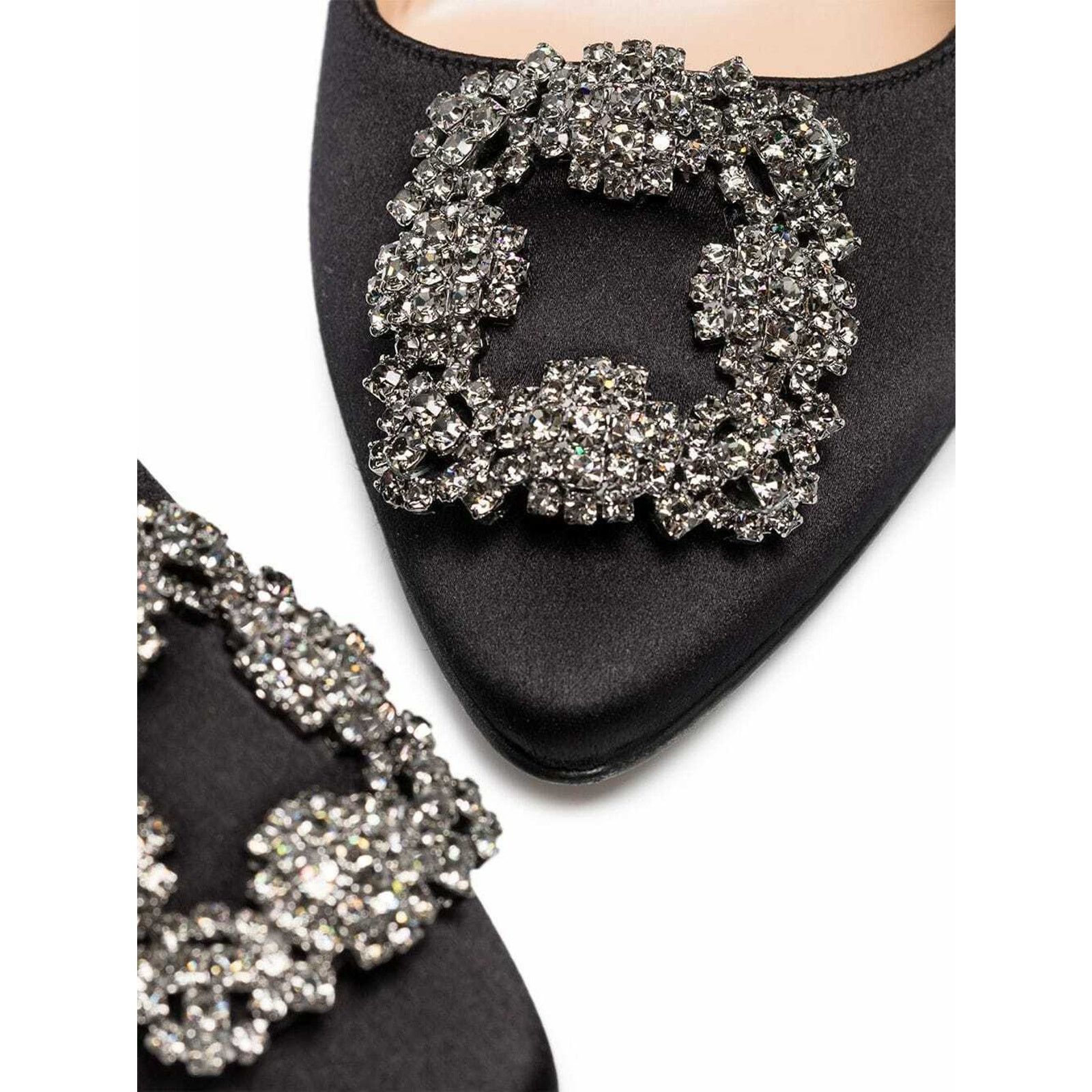 Manolo Blahnik Hangisi 105 Satin Crystal Jewel Buckle Classic Heel Pump 41 Size US 11 / IT 41 - 7 Thumbnail