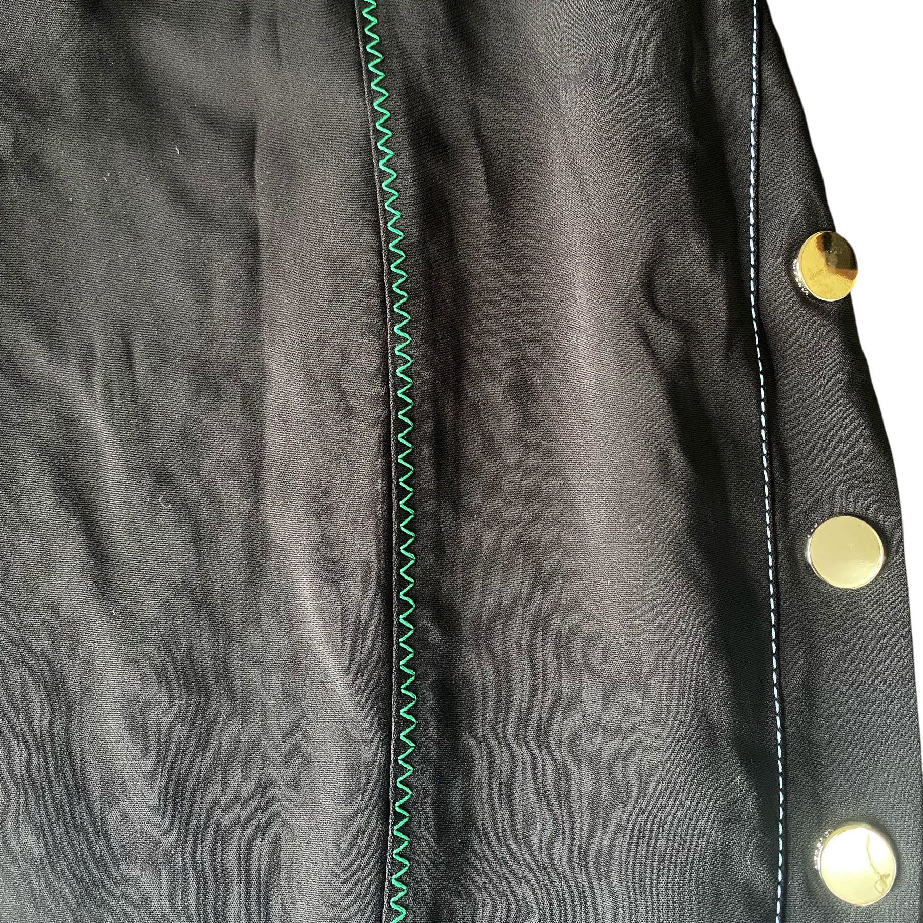 Versace Black Stitch Contrast Asymmetric Midi Dress Size M / US 6-8 / IT 42-44 - 8 Thumbnail