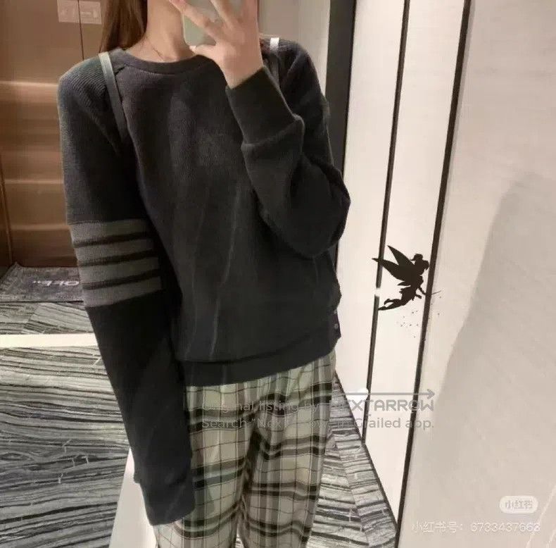 Thom Browne Thom Browne Classic Waffle Exercise Sweatshirt, Dark Grey Size US S / EU 44-46 / 1 - 1 Thumbnail