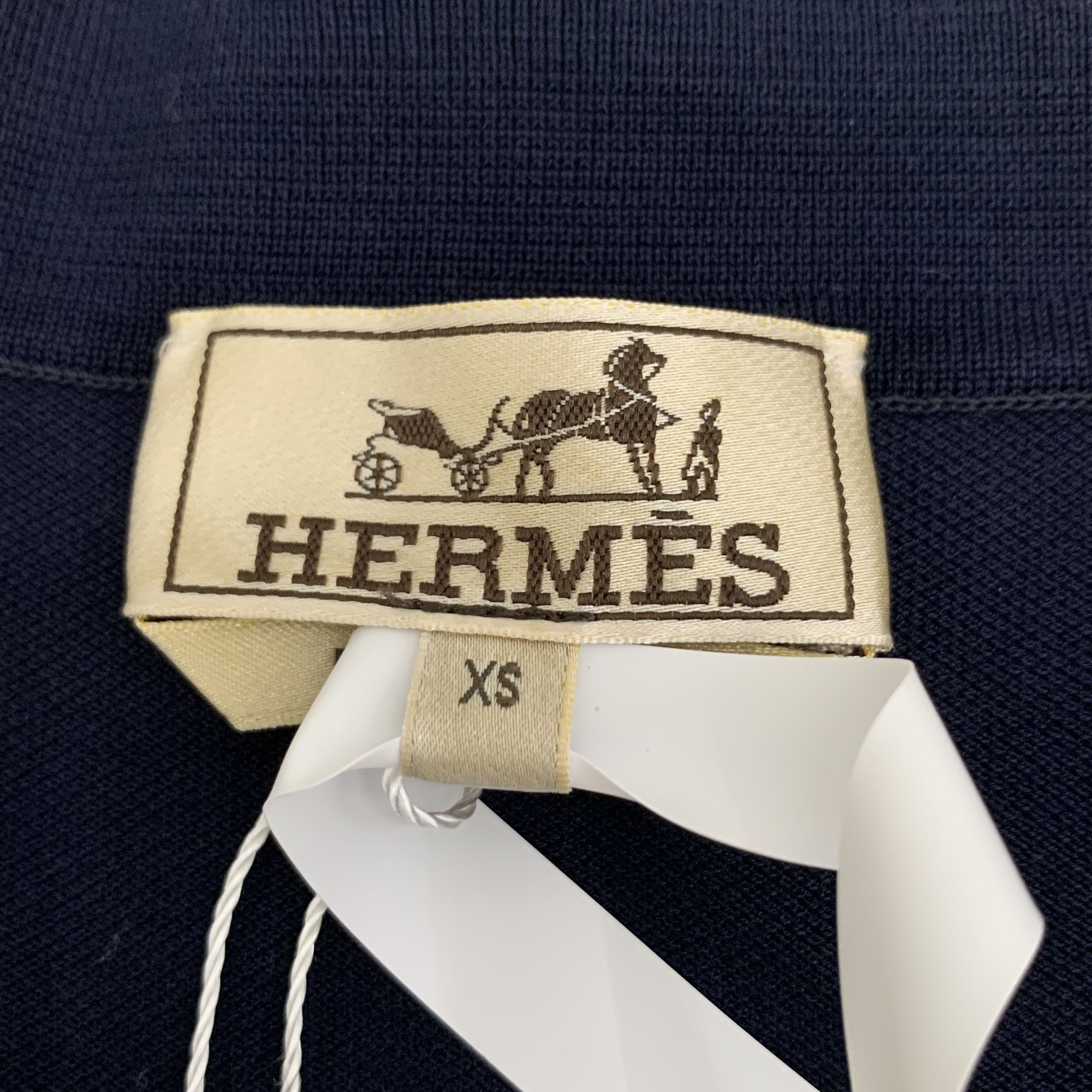 Hermes Hermès Polo – Navy Cotton Short-Sleeve (Size XS) Size XS / US 0-2 / IT 36-38 - 2 Thumbnail