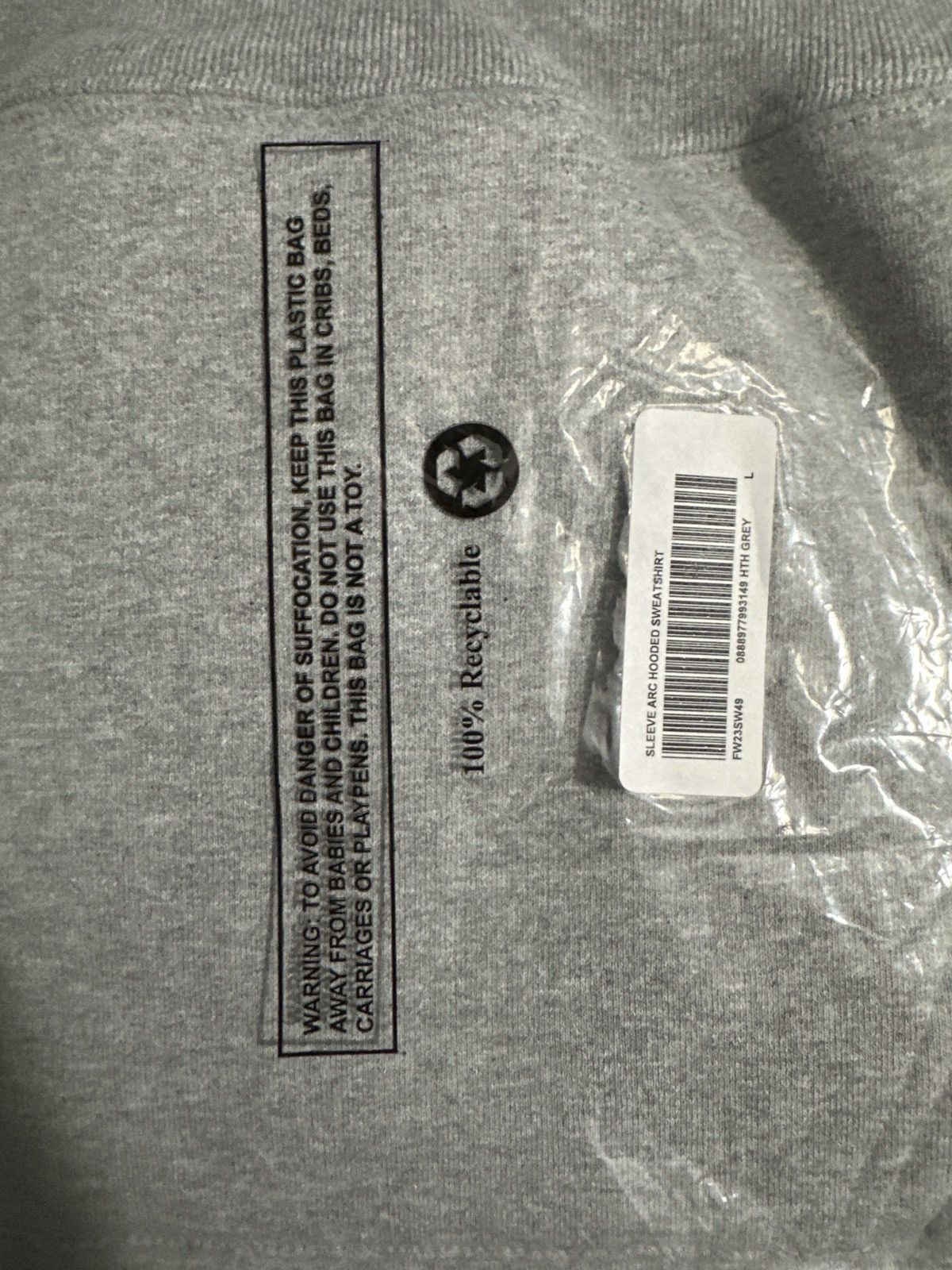 Supreme Supreme Sleeve Arc Hooded Sweatshirt 'Heather Grey