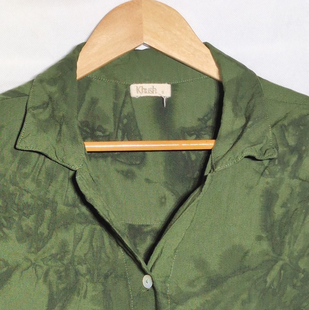 Other Khush Sz S Forest Green Casual Button Down Over Shirt Size S / US 4 / IT 40 - 2 Thumbnail