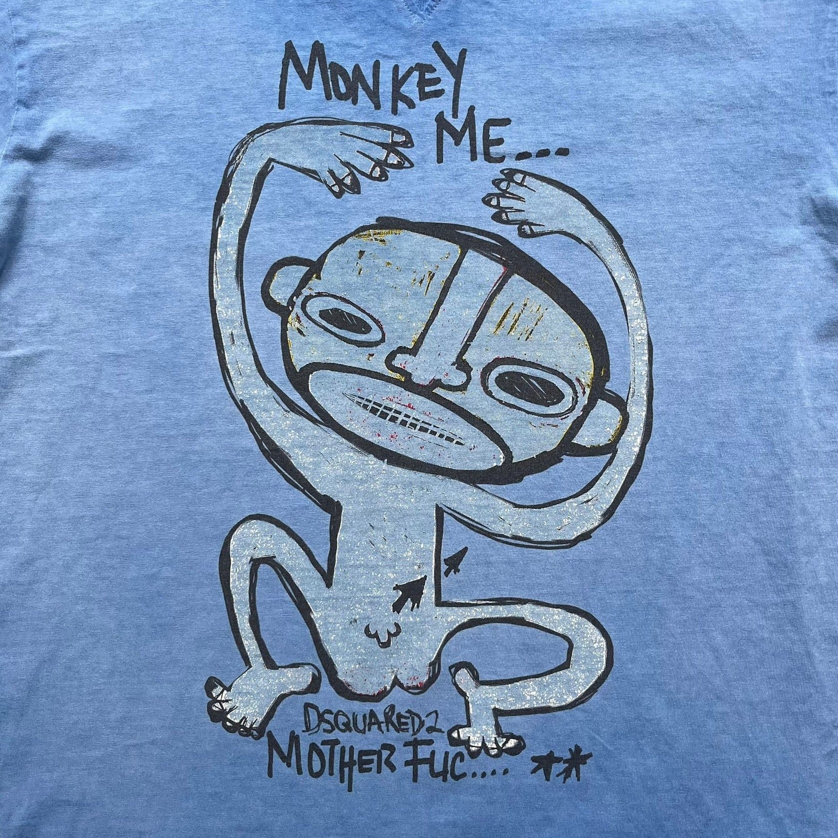 Dsquared2 Dsquared2 Blue Rebel Monkey SS2015 Tee Size US M / EU 48-50 / 2 - 2 Thumbnail