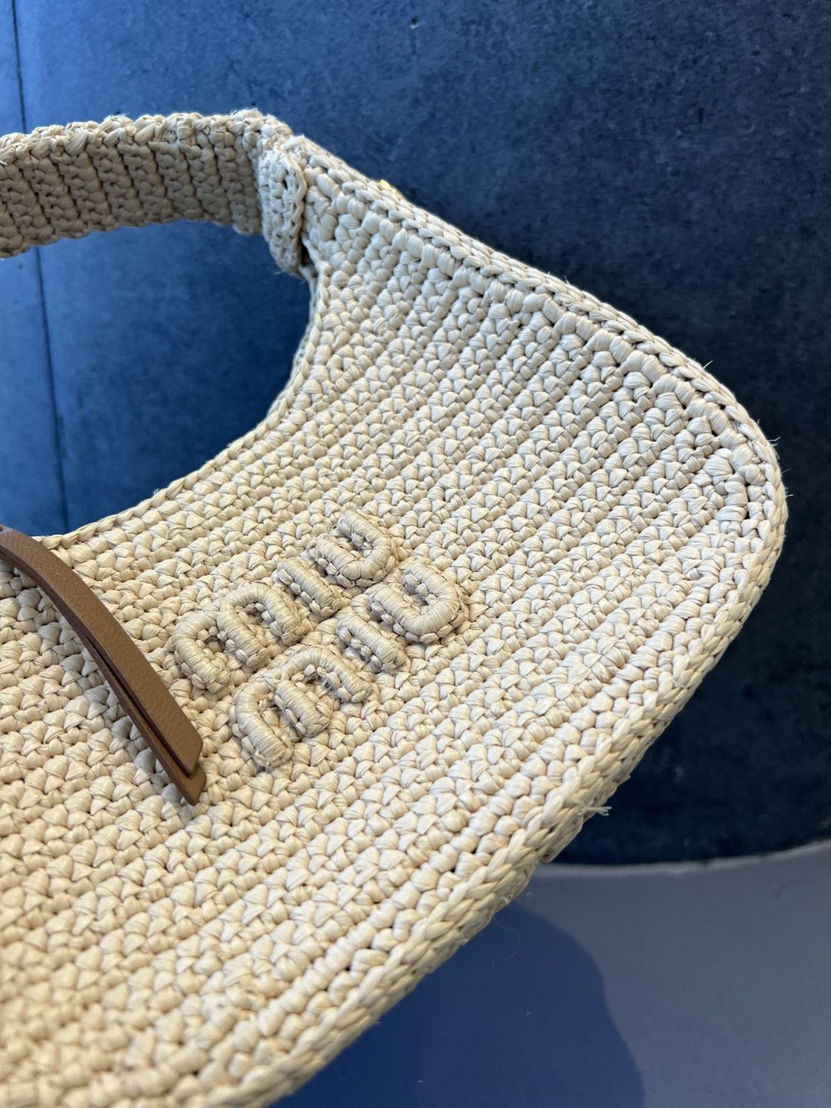 Miu Miu Miu Miu Wander Natural Raffia Crochet Crossbody Bag Size ONE SIZE - 6 Thumbnail