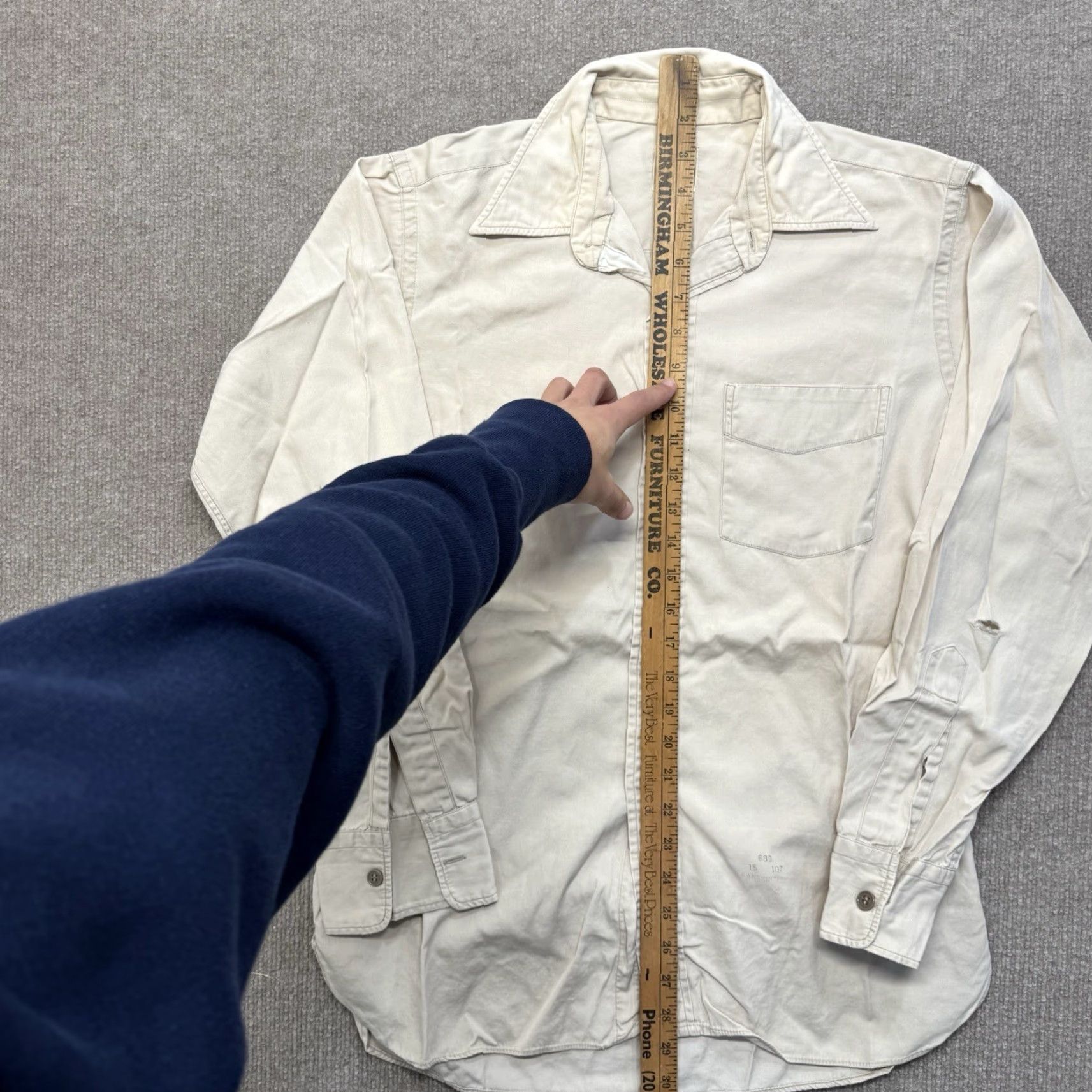 Vintage VINTAGE Reeves Work Shirt Men M Beige Cotton Sanforized 50s 40s Button-Front Long Sleeve Size US M / EU 48-50 / 2 - 7 Thumbnail