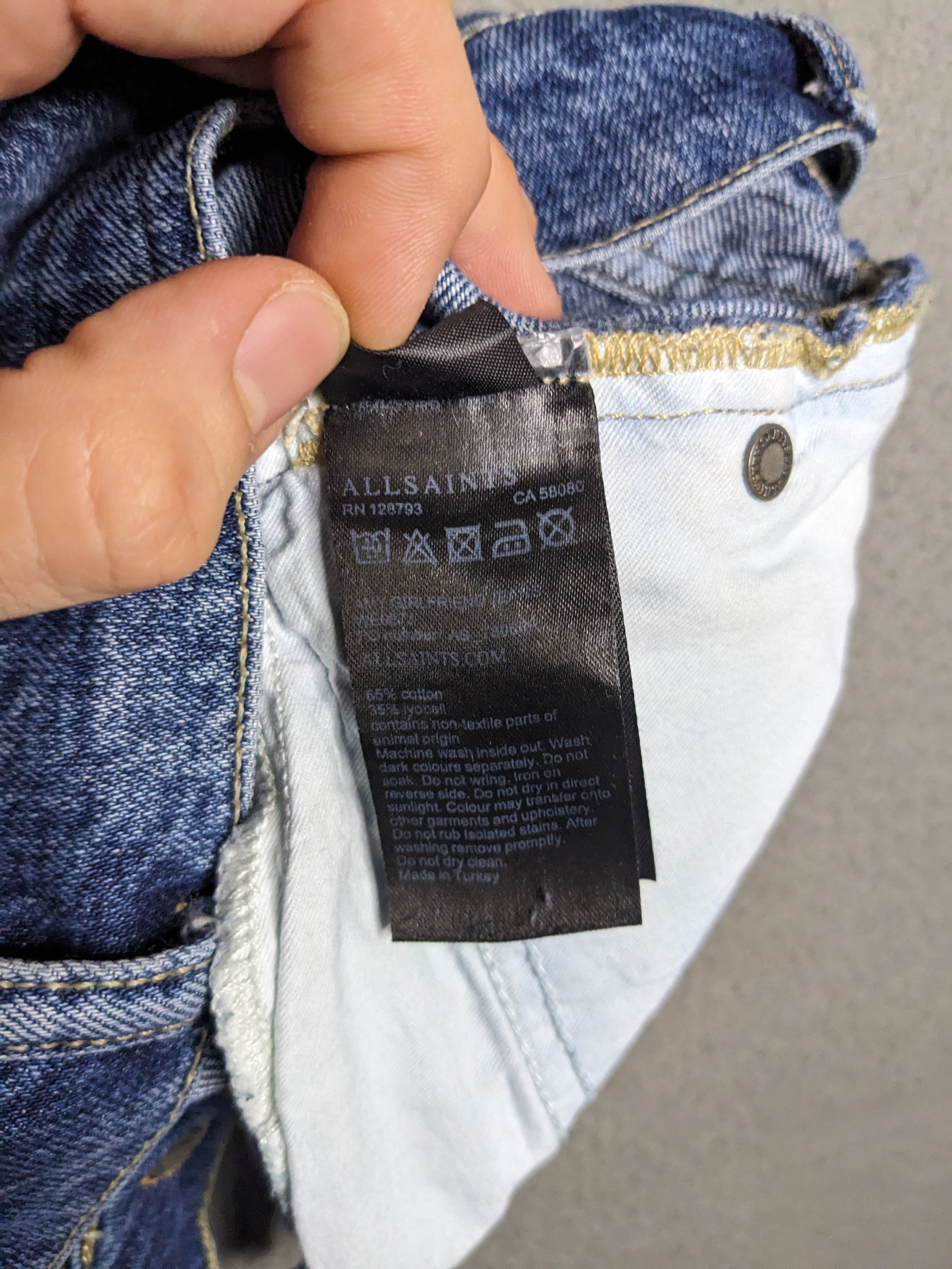 Allsaints All Saints Amy Girlfriend Jeans 33x28 Distressed Straight Size 33" - 15 Thumbnail