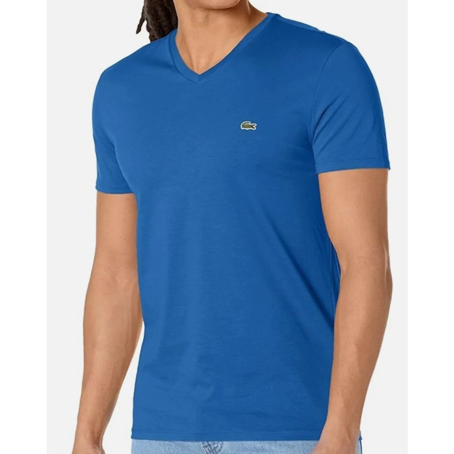 Lacoste Lacoste Mens Short Sleeve Pima Cotton Jersey T-Shirt Blue XL Size US XL / EU 56 / 4 - 1 Thumbnail