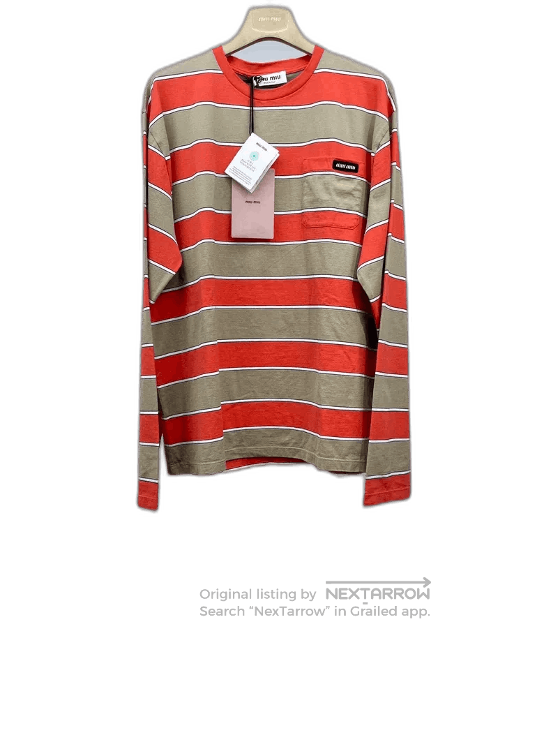 Miu Miu Miu Miu Striped Loose Fit T. Size US M / EU 48-50 / 2 - 1 Thumbnail