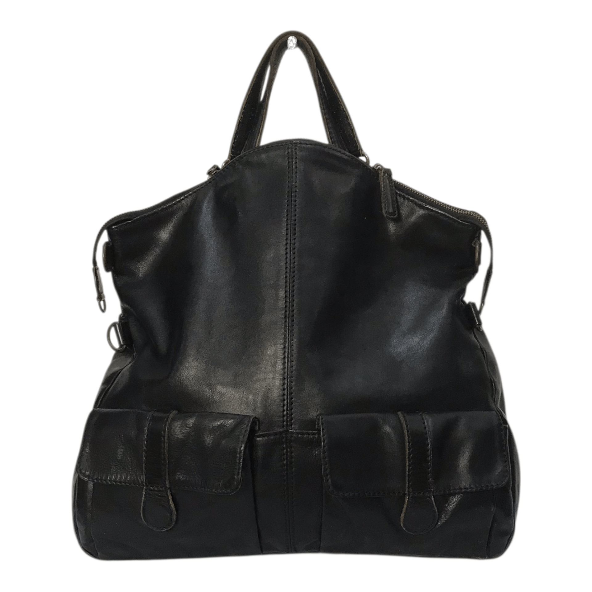 Genuine Leather Griff Black Leather Bag Size ONE SIZE - 5 Thumbnail