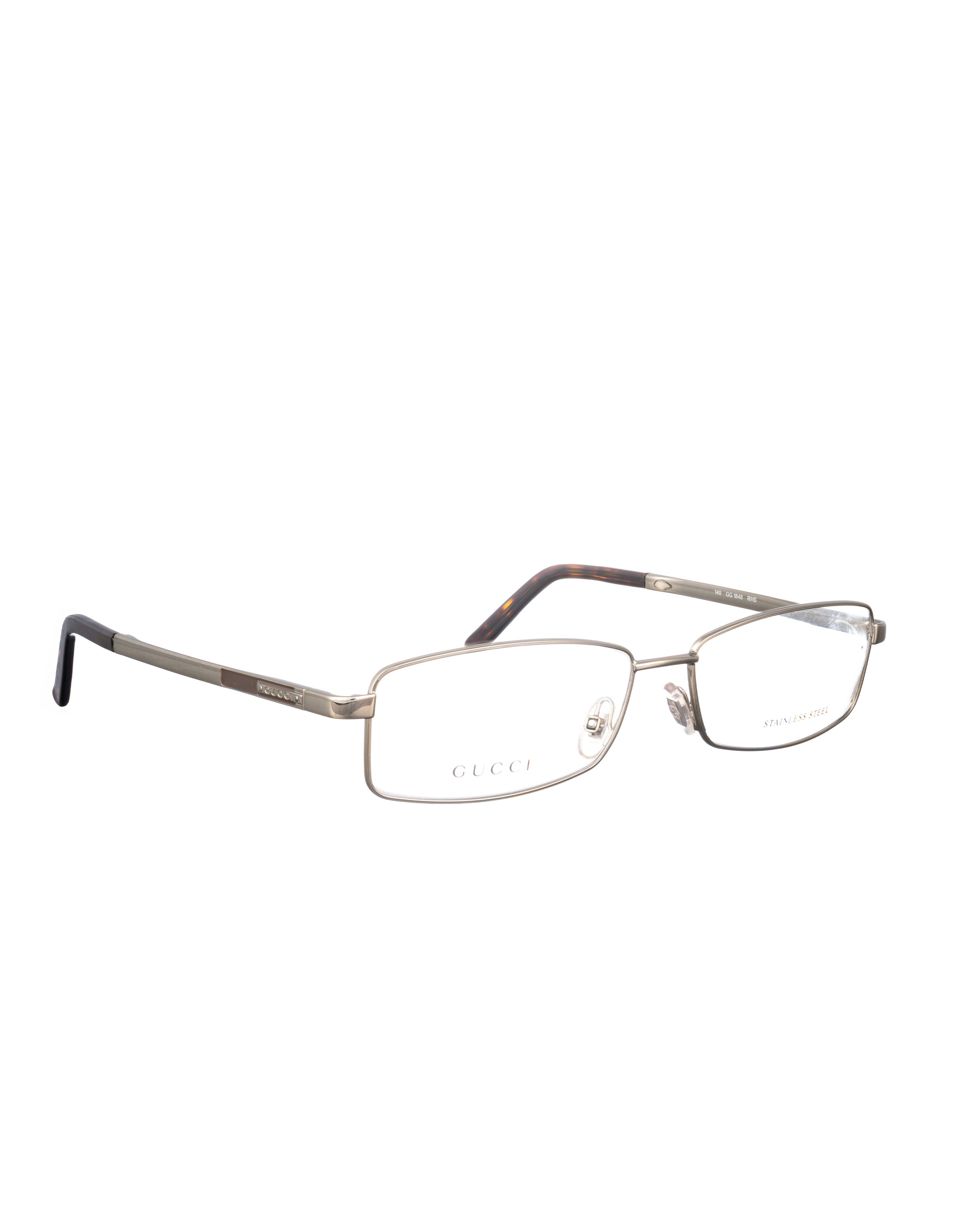 Gucci Gucci 00s Dark Silver Rectangular Thin Glasses Size ONE SIZE - 1 Thumbnail