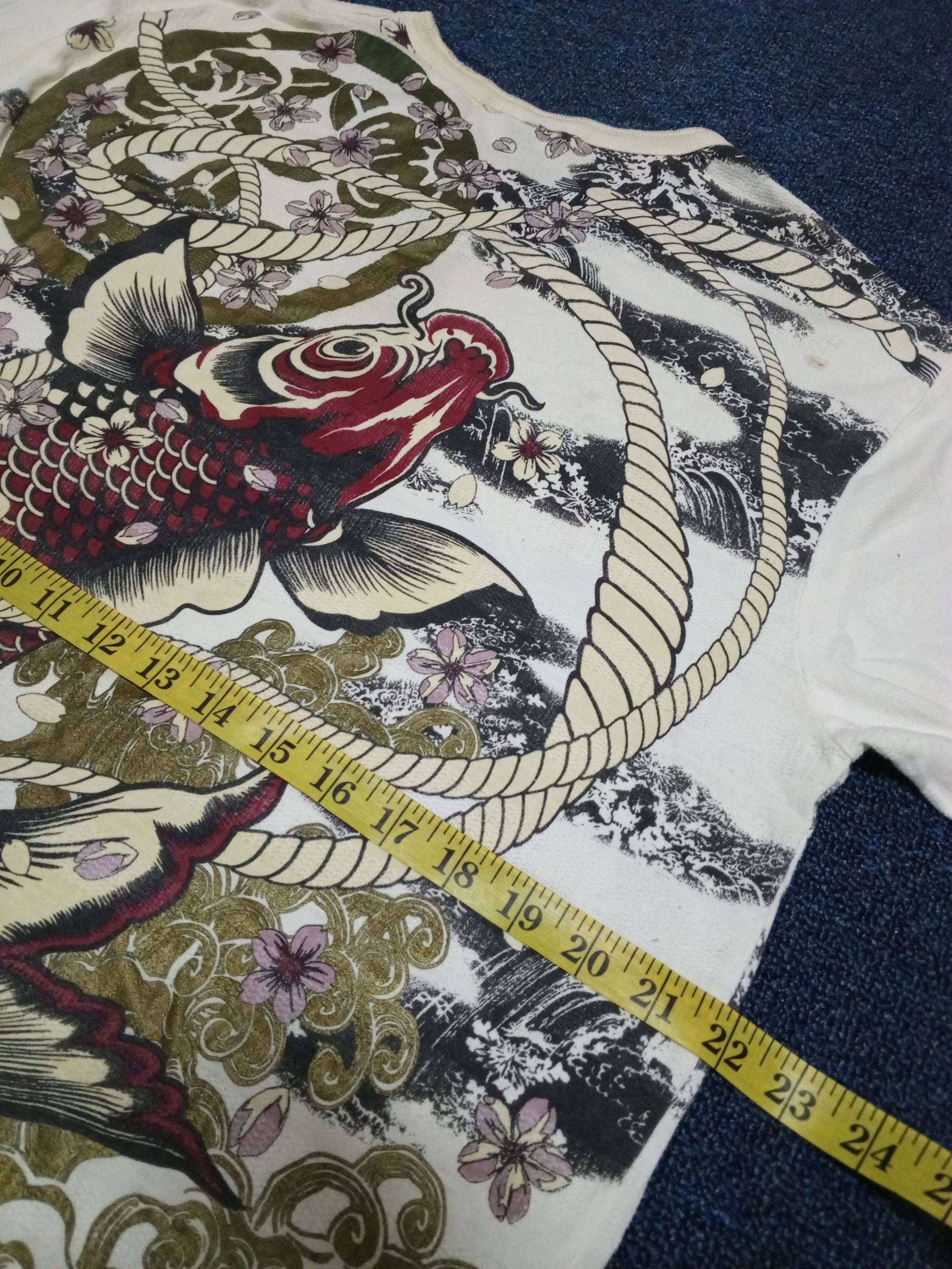 Japanese Brand SUKAJAN FISH KOII FULLPRINT NICE Size US XL / EU 56 / 4 - 6 Thumbnail