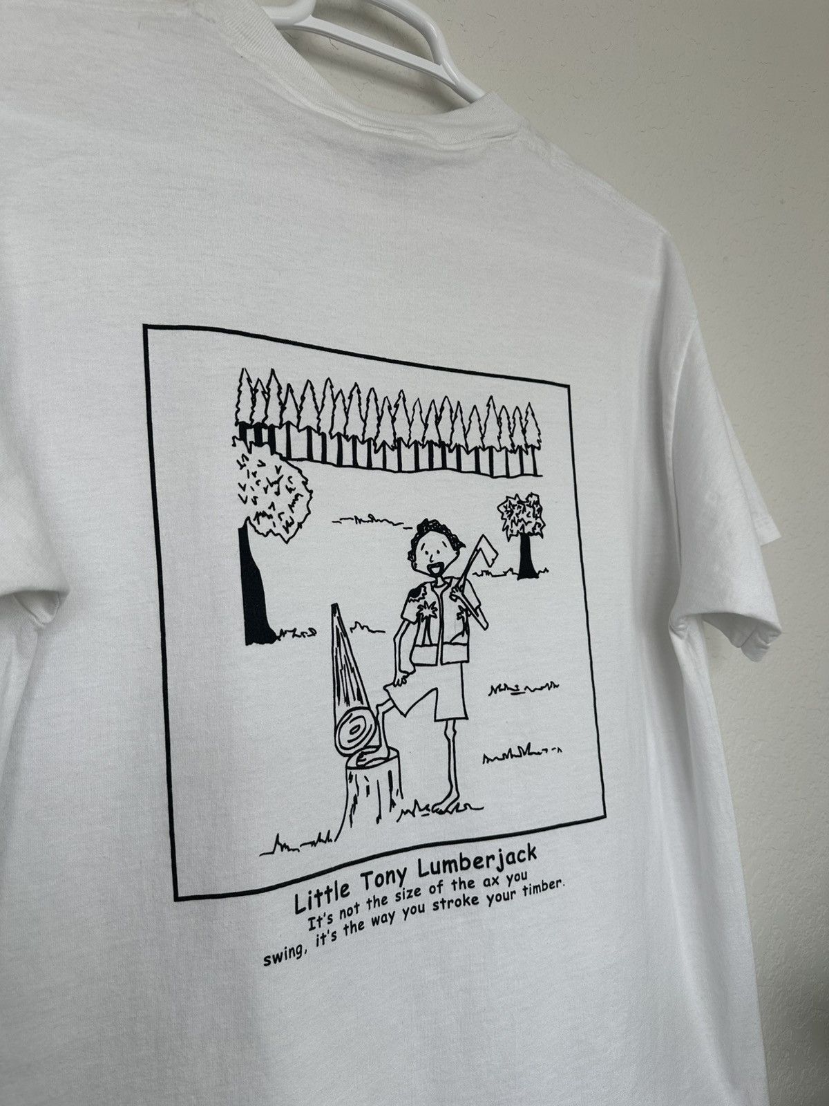 Vintage Vintage 90s Little Tony Lumberjack Humor T-shirt Rare Size US XL / EU 56 / 4 - 3 Thumbnail