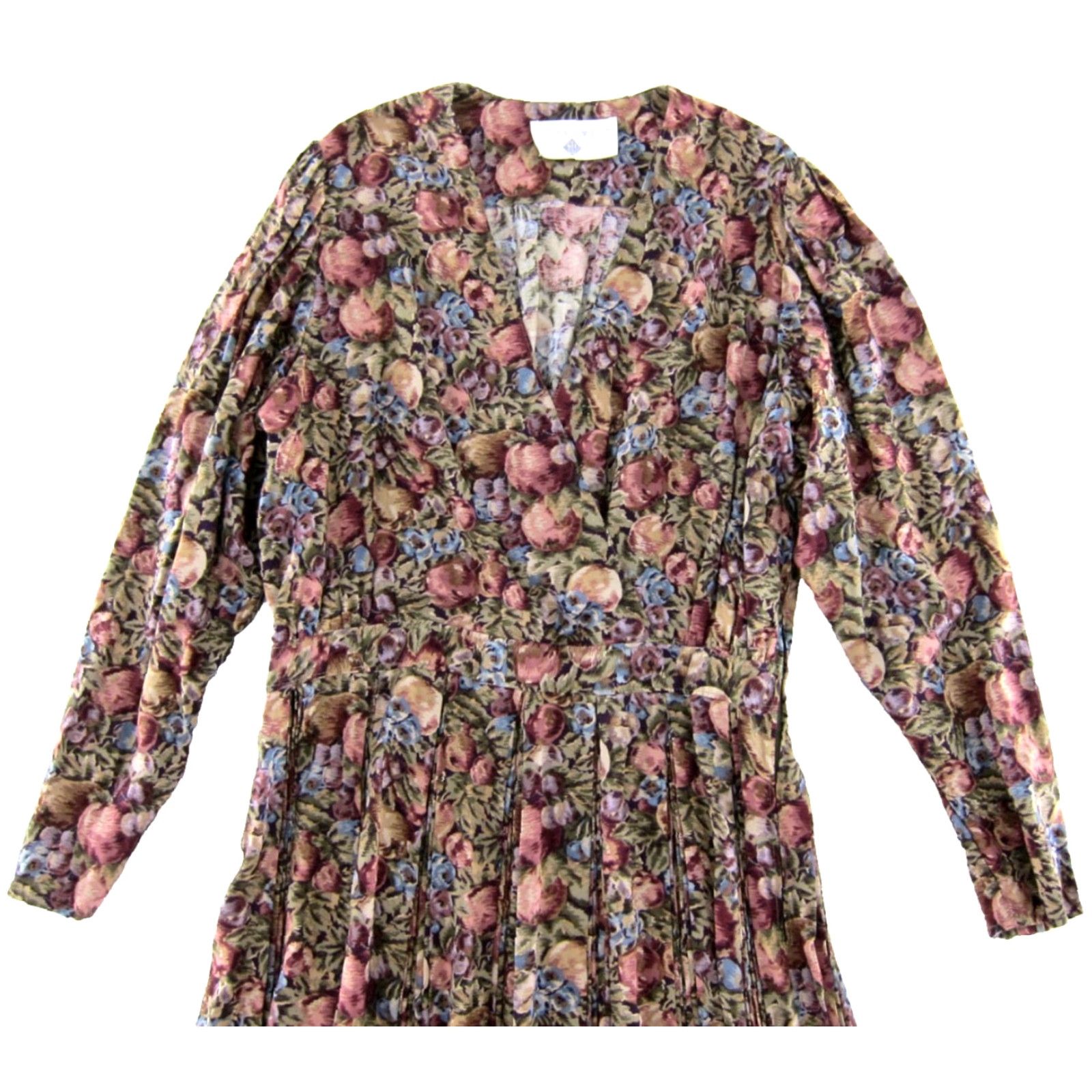 Vintage VINTAGE Eileen West Dress Long Sleeve Midi Pink Floral 10 Vintage Eileen West Rayon Pink Green Blue Floral Long Sleeve Midi Dress 10 Size L / US 10 / IT 46 - 5 Thumbnail