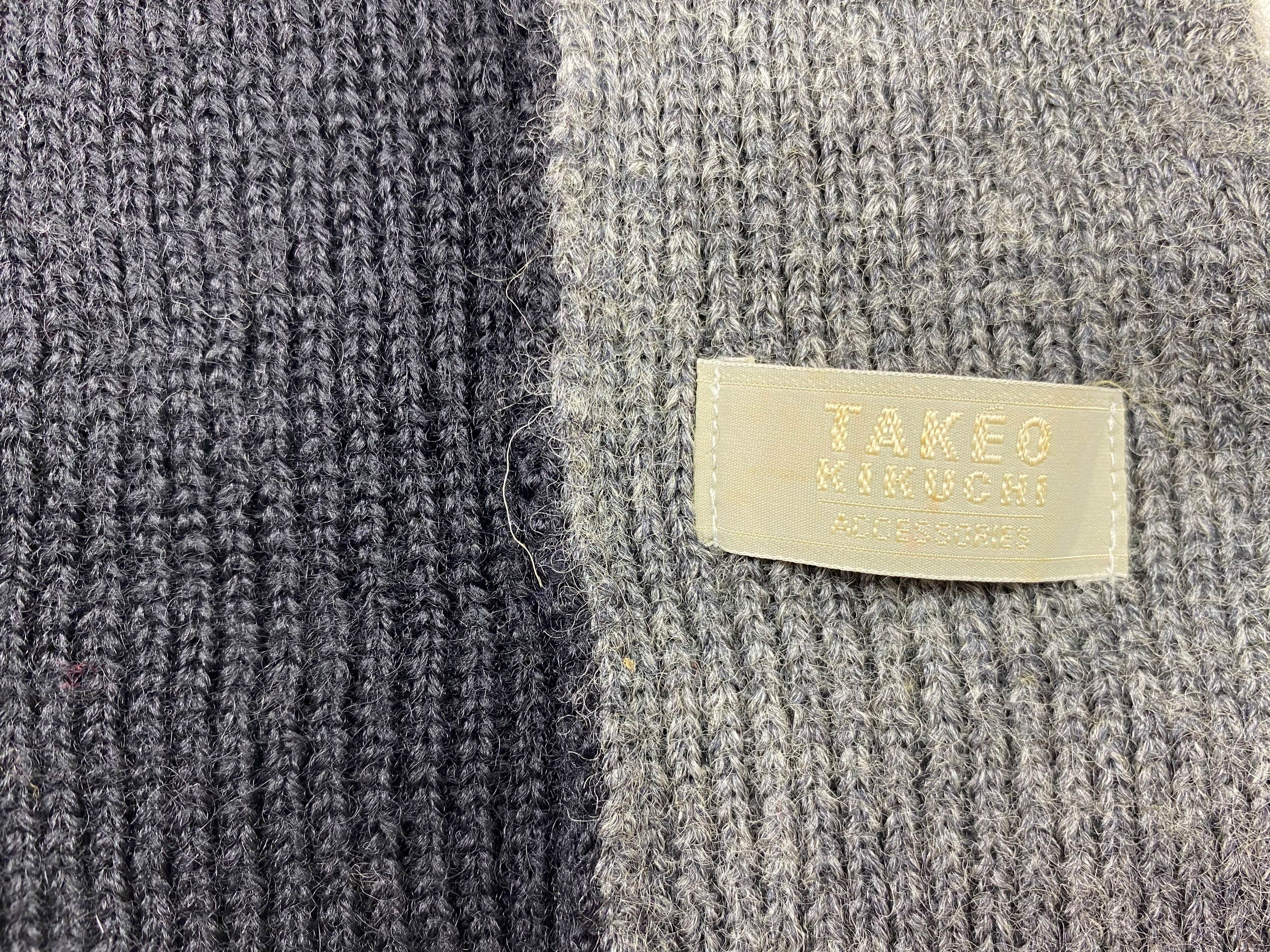 Takeo Kikuchi × Vintage Takeo Kikuchi scarf Knitted Pure Wool Vintage Scarves Size ONE SIZE - 10 Thumbnail
