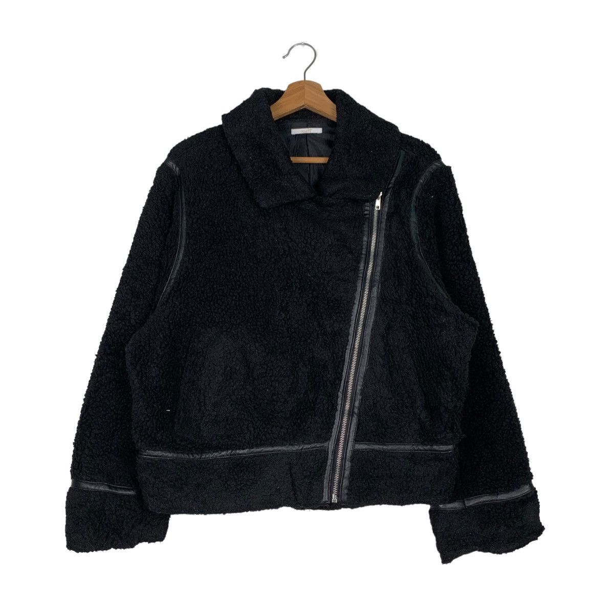 Japanese Brand TORTE Deep Pile Fleece Asymmetrical Jacket #0240-C11 Size US M / EU 48-50 / 2 - 1 Thumbnail