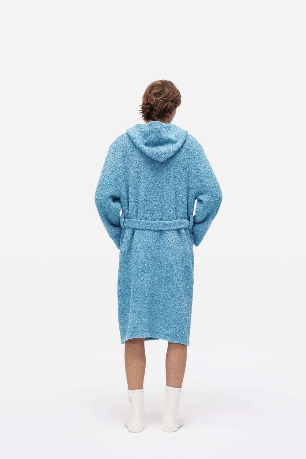 Tekla o1mle0325 Unisex Hooded Bathrobe in Aqua Blue Size US XL / EU 56 / 4 - 5 Thumbnail