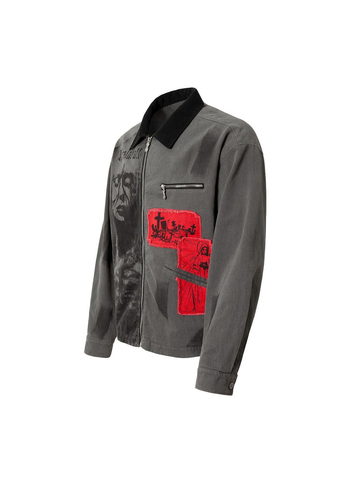 Vintage Patchwork Graphic Jacket with Embroidery - Unique Design Size US M / EU 48-50 / 2 - 4 Thumbnail