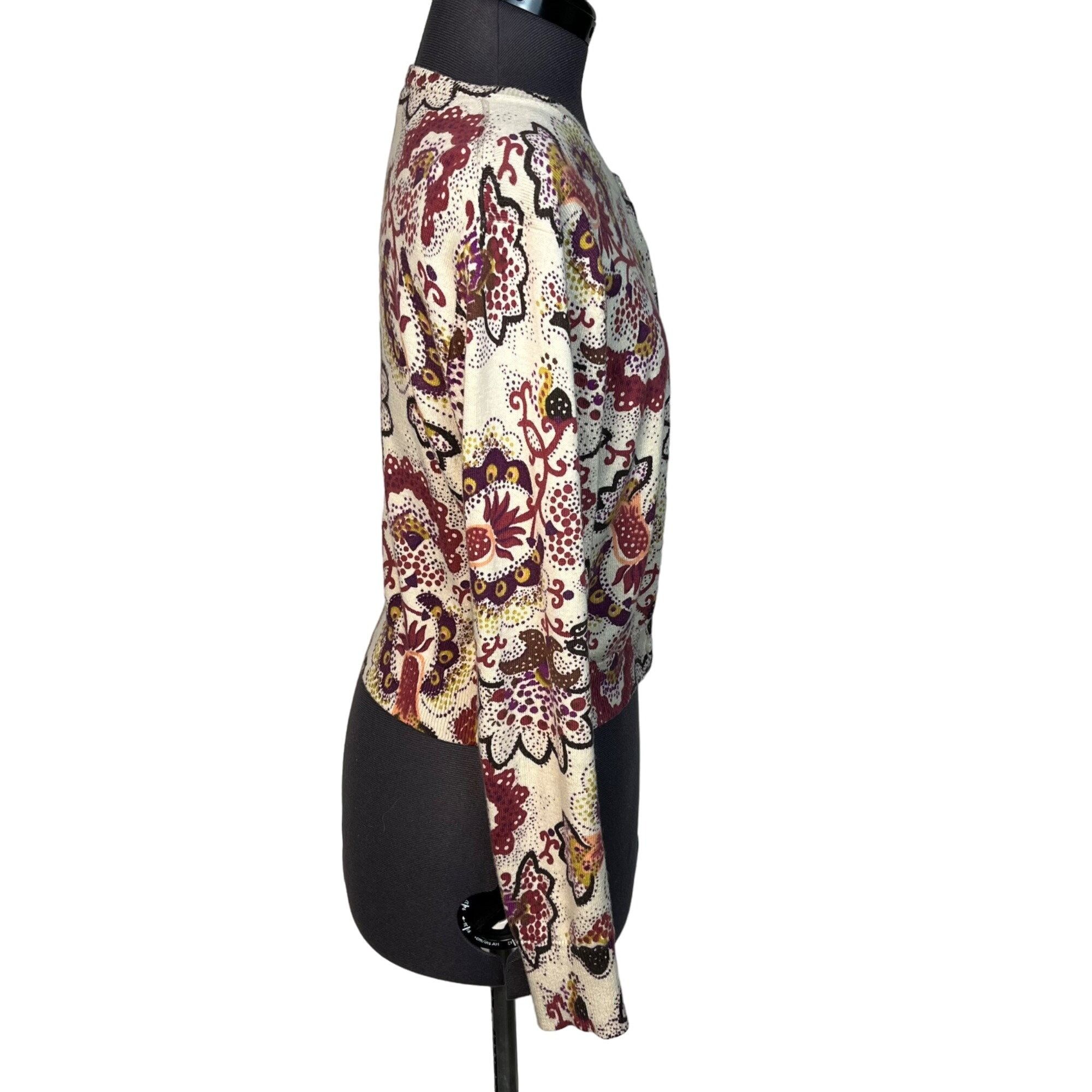 Fossil Fossil Women's Floral Cardigan Sweater Lightweight Crew-Neck Size L / US 10 / IT 46 - 5 Thumbnail