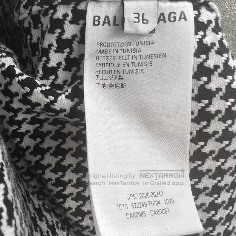Balenciaga Balenciaga Houndstooth double B embroidered short-sleeve s Size XS / US 0-2 / IT 36-38 - 4 Thumbnail