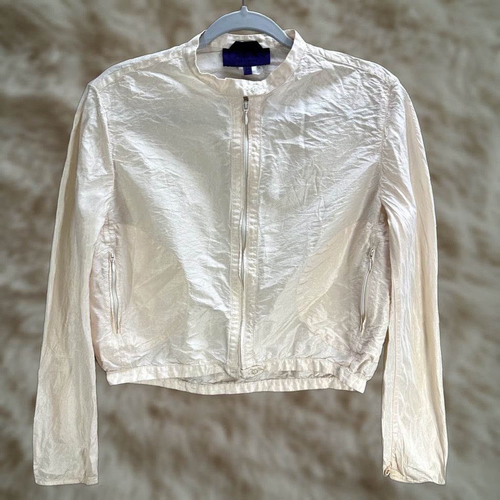 Les Copains Womens Trend Jacket Light Pink Zip Crop Lightweight Long Sleeve 44 US M Italy - Regular Style Basic Jacket Mens Womens Girls? Size M / US 6-8 / IT 42-44 - 1 Thumbnail