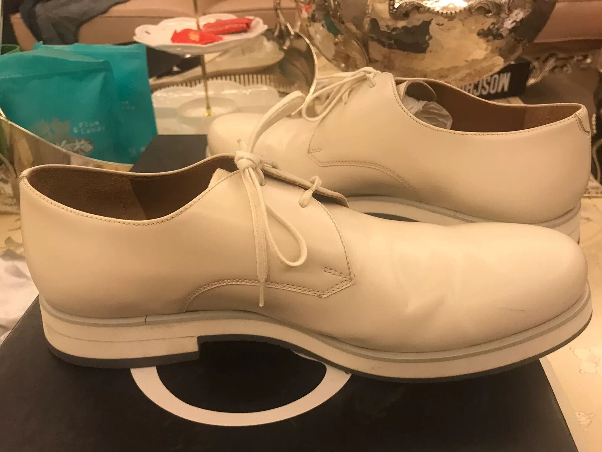 Salvatore Ferragamo Ferragamo Men's White Casual Leather Shoes 41 Size US 8 / EU 41 - 6 Thumbnail