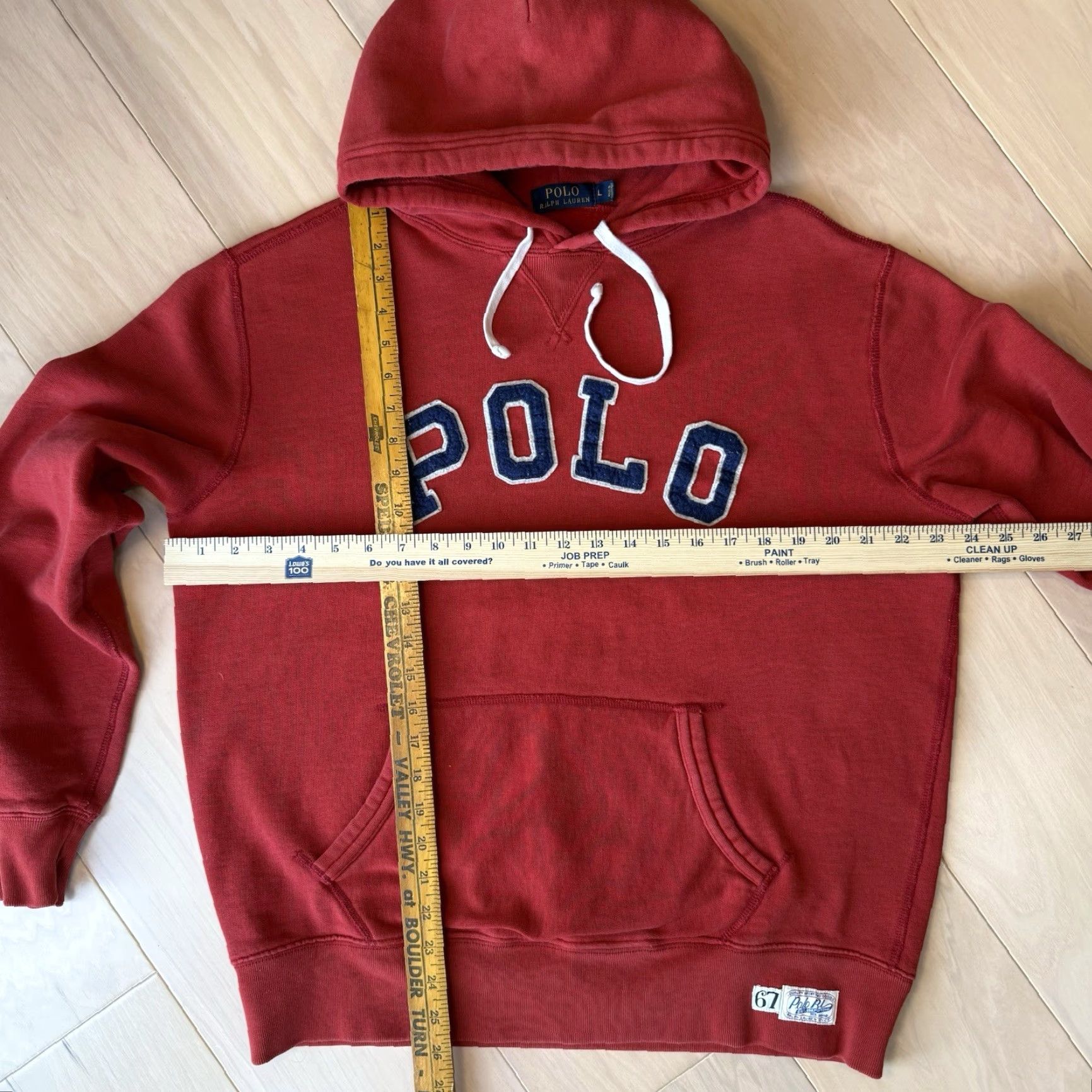 Polo Ralph Lauren Polo Ralph Lauren Hoodie Large Red Heavy Fleece Pullover Rugby 90s New York RRL Mens L Hoodie Size US L / EU 52-54 / 3 - 3 Thumbnail