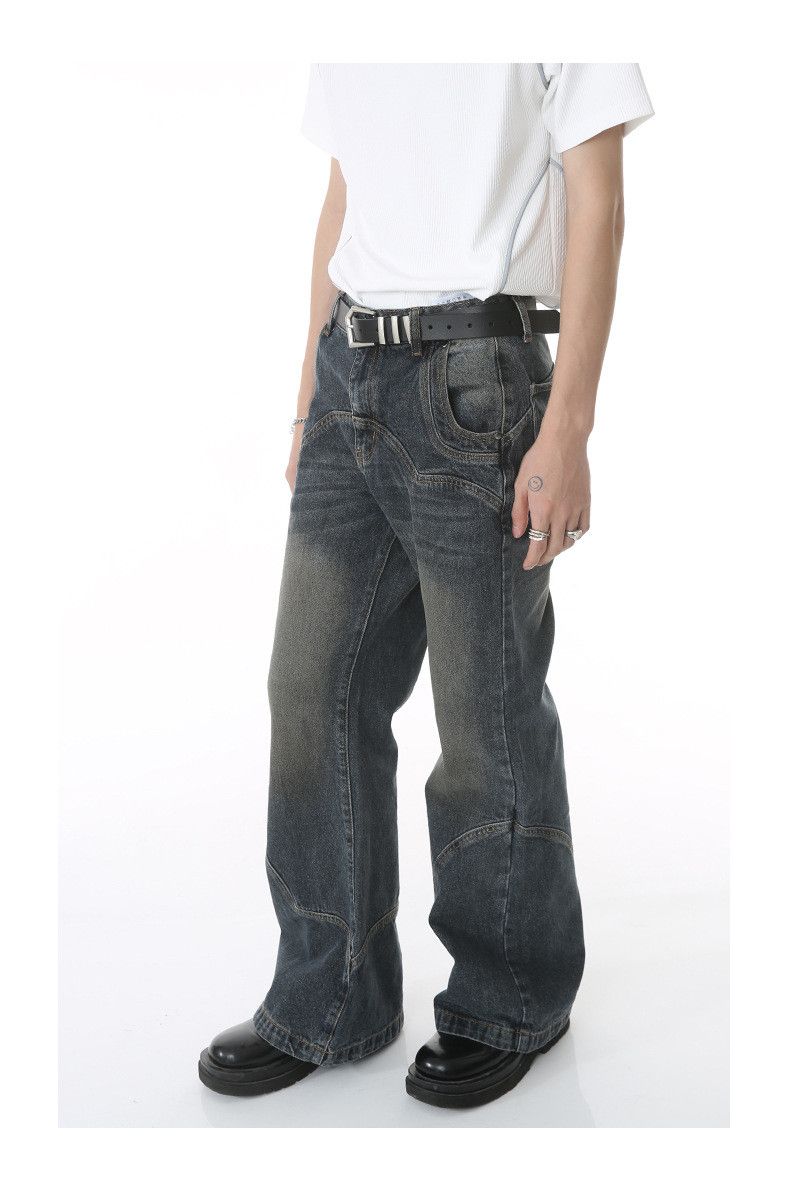 Japanese Brand × Jean Japanese retro patchwork flared cargo loose jeans Size US 32 / EU 48 - 4 Thumbnail