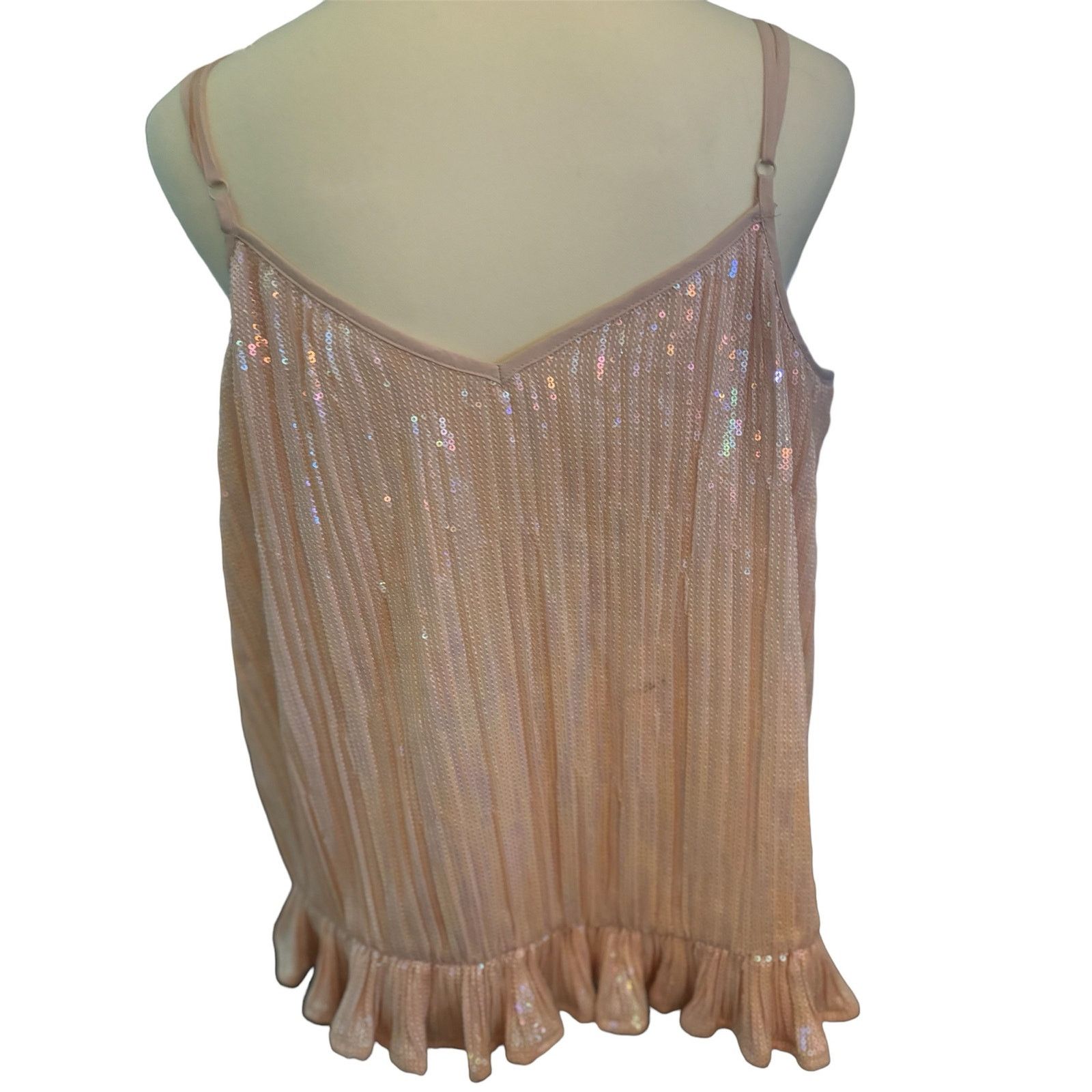 Anthropologie Anthropologie Amelia Pink Sequined Cami, Plus Size 14, NWT Size XL / US 12-14 / IT 48-50 - 2 Thumbnail