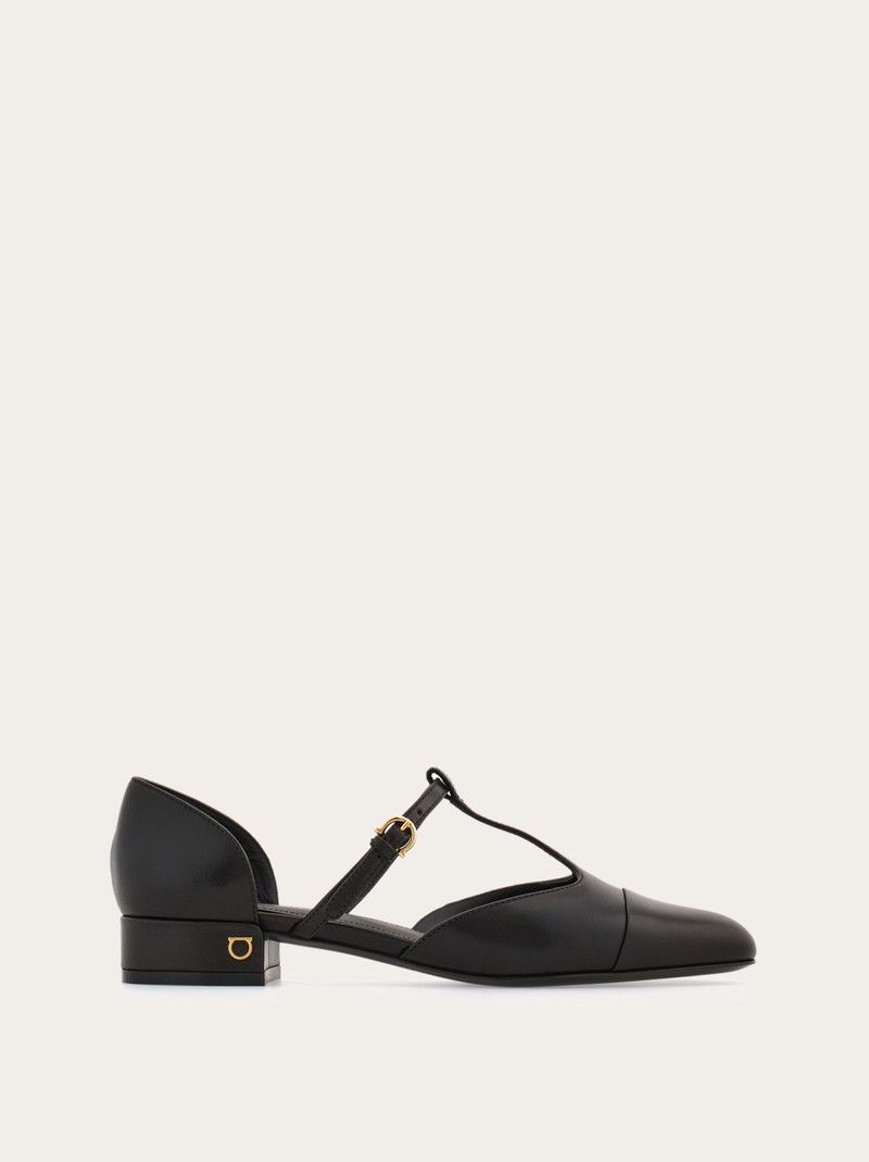 Salvatore Ferragamo o1s1rm1225 T-strap Ballet Pumps in Black Size US 8 / IT 38 - 1 Thumbnail