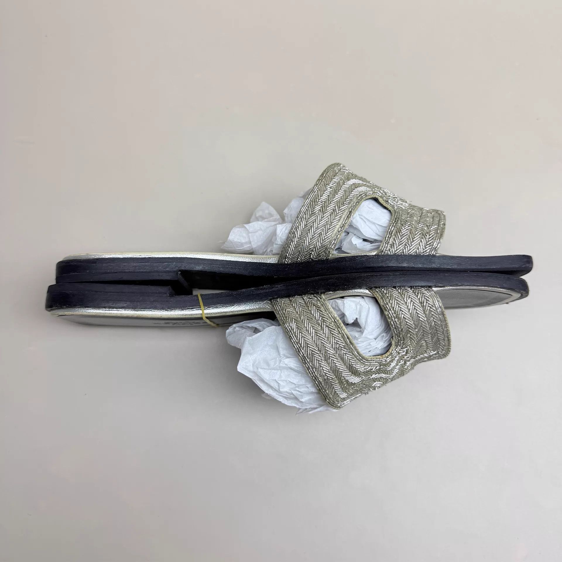 Hermes Hermes Gold Woven H Slippers 36 99 New Size US 5.5 / IT 35.5 - 4 Thumbnail