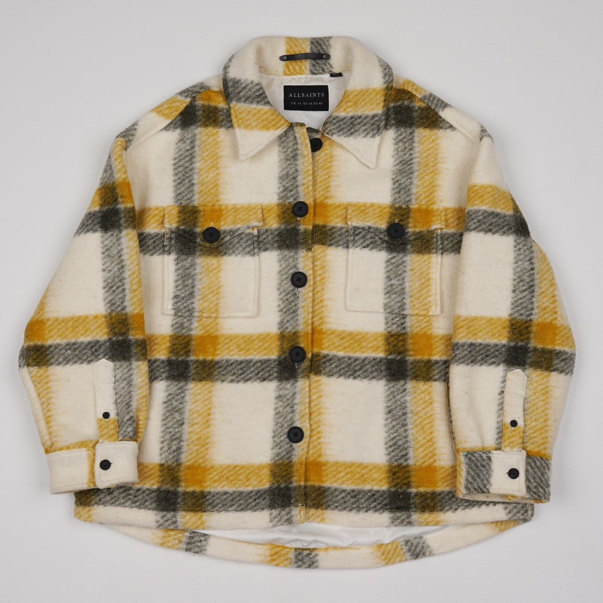 Allsaints Allsaints Fenix Check Jacket Wool Plaid Size L / US 10 / IT 46 - 2 Thumbnail