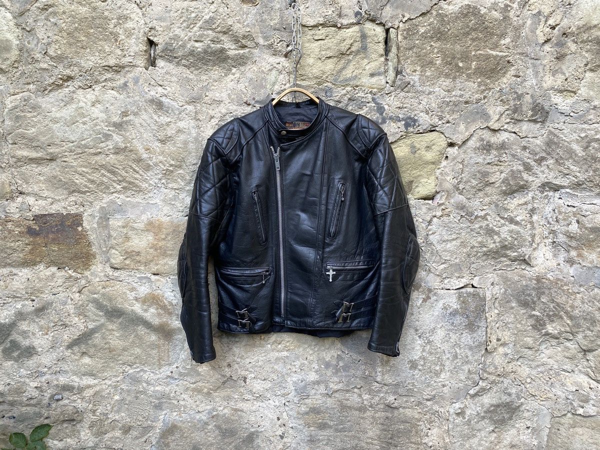 Vintage VINTAGE 80's AMI LONDON LEATHER MOTORCYCLE JACKET | Grailed