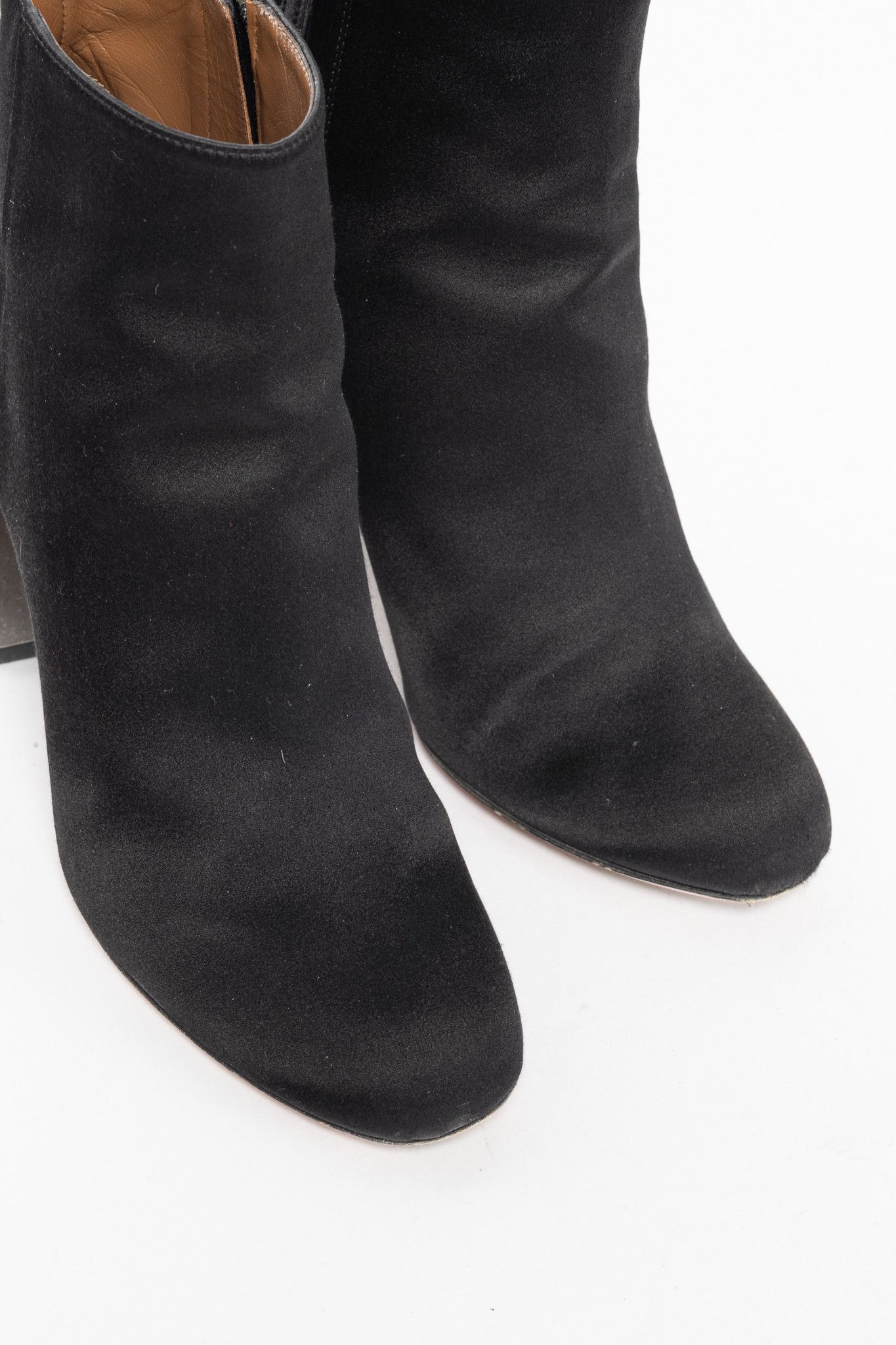 Aquazzura Aquazzura Party 85 Black Satin Embellished-Heel Booties Size US 5.5 / IT 35.5 - 6 Thumbnail