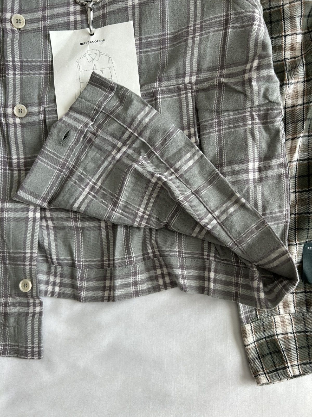 Reese Cooper Reese Cooper Cropped Split Flannel Shirt USA Size US XXL / EU 58 / 5 - 5 Thumbnail