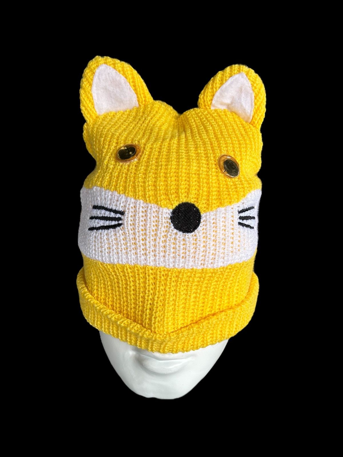Japanese Brand × Kapital × Vintage Bunny Horn Devil Knitt Unknow Cartoon Anime Japan Beanie Hat Size ONE SIZE - 1 Thumbnail